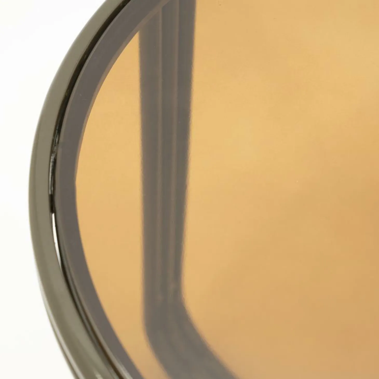 Ronde Bijzettafel Groovy Glas 43cm - Bruin - Loft24.nl