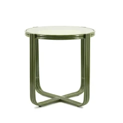 Ronde Bijzettafel Groovy Glas 43cm - Groen - Loft24.nl