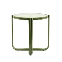 Ronde Bijzettafel Groovy Glas 43cm - Groen - Loft24.nl
