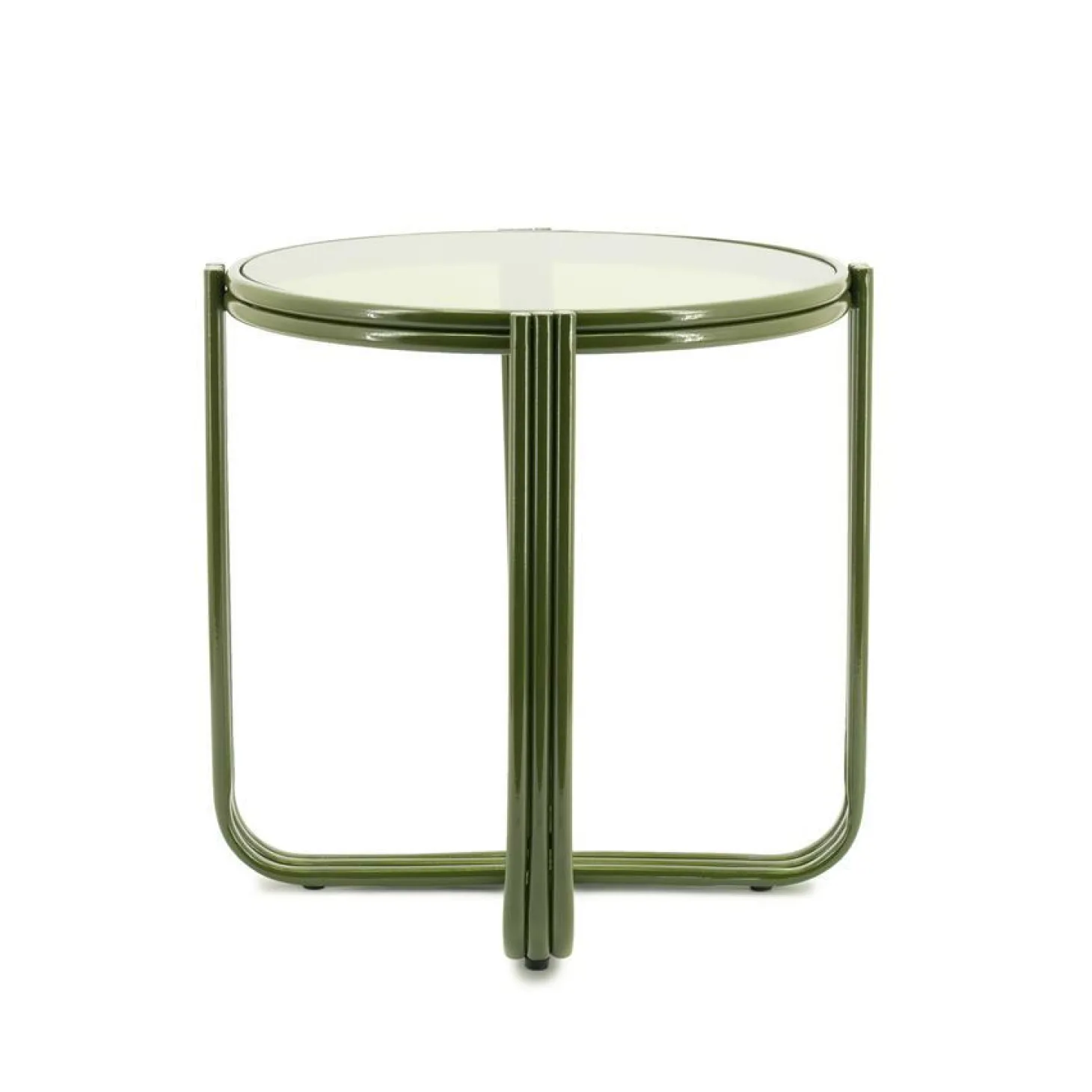 Ronde Bijzettafel Groovy Glas 43cm - Groen - Loft24.nl