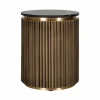 Ronde Bijzettafel Ironville Marmer Ø50 cm - Goud - Loft24.nl