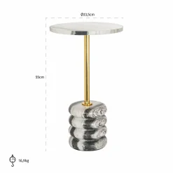 Ronde Bijzettafel Isolde Marmer - Ø34 cm - Loft24.nl