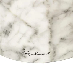 Ronde Bijzettafel Kita Faux marmer Ø34 cm - Wit - Loft24.nl