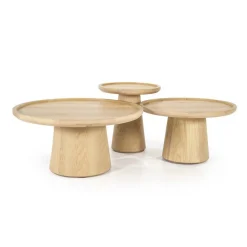 Ronde Bijzettafel Leia Eikenhout 46cm - Naturel - Loft24.nl