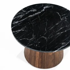 Ronde Bijzettafel Maxim Mangohout Marmer 60cm - Loft24.nl