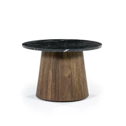 Ronde Bijzettafel Maxim Mangohout Marmer 60cm - Loft24.nl