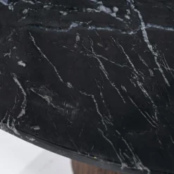 Ronde Bijzettafel Maxim Mangohout Marmer 60cm - Loft24.nl