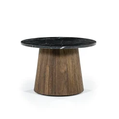 Ronde Bijzettafel Maxim Mangohout Marmer 60cm - Loft24.nl