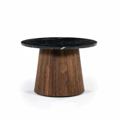 Ronde Bijzettafel Maxim Mangohout Marmer 60cm - Loft24.nl