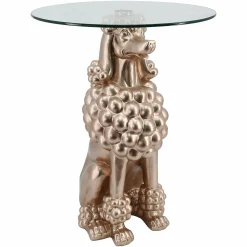 Ronde Bijzettafel Poodle Glas - Ø48 cm - Loft24.nl