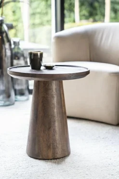 Ronde Bijzettafel Ron Mangohout - Bruin - Loft24.nl