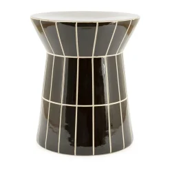 Ronde Bijzettafel TileTastic Aardewerk 38cm - Bruin - Loft24.nl