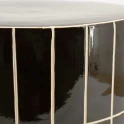 Ronde Bijzettafel TileTastic Aardewerk 42cm - Bruin - Loft24.nl