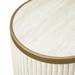 Ronde Bijzettafel Tivoli Stof en keramiek - Set van 2 stuks - Loft24.nl