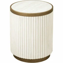 Ronde Bijzettafel Tivoli Stof en keramiek - Set van 2 stuks - Loft24.nl