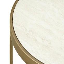 Ronde Bijzettafel Tivoli Stof en keramiek - Set van 2 stuks - Loft24.nl