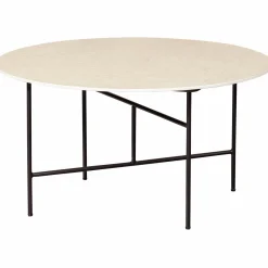 Ronde Bijzettafel Vida Marmer 75 x 75cm Naturel - Loft24.nl