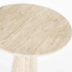 Ronde Bistrotafel Aime Travertin 70 x 75 cm - Loft24.nl