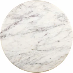 Ronde Bistrotafel Carlten Marmer Ø65 cm - Wit - Loft24.nl