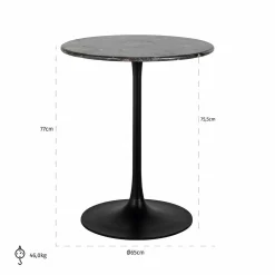 Ronde Bistrotafel Carlten Marmer Ø65 cm - Zwart - Loft24.nl