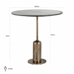 Ronde Bistrotafel Logan Marmer - Ø75 cm - Loft24.nl