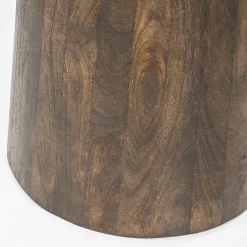 Ronde Eettafel Aikin Travertin en Mangohout - 130cm - Loft24.nl