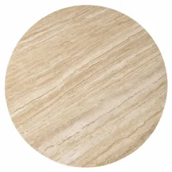 Ronde Eettafel Aikin Travertin en Mangohout - 130cm - Loft24.nl