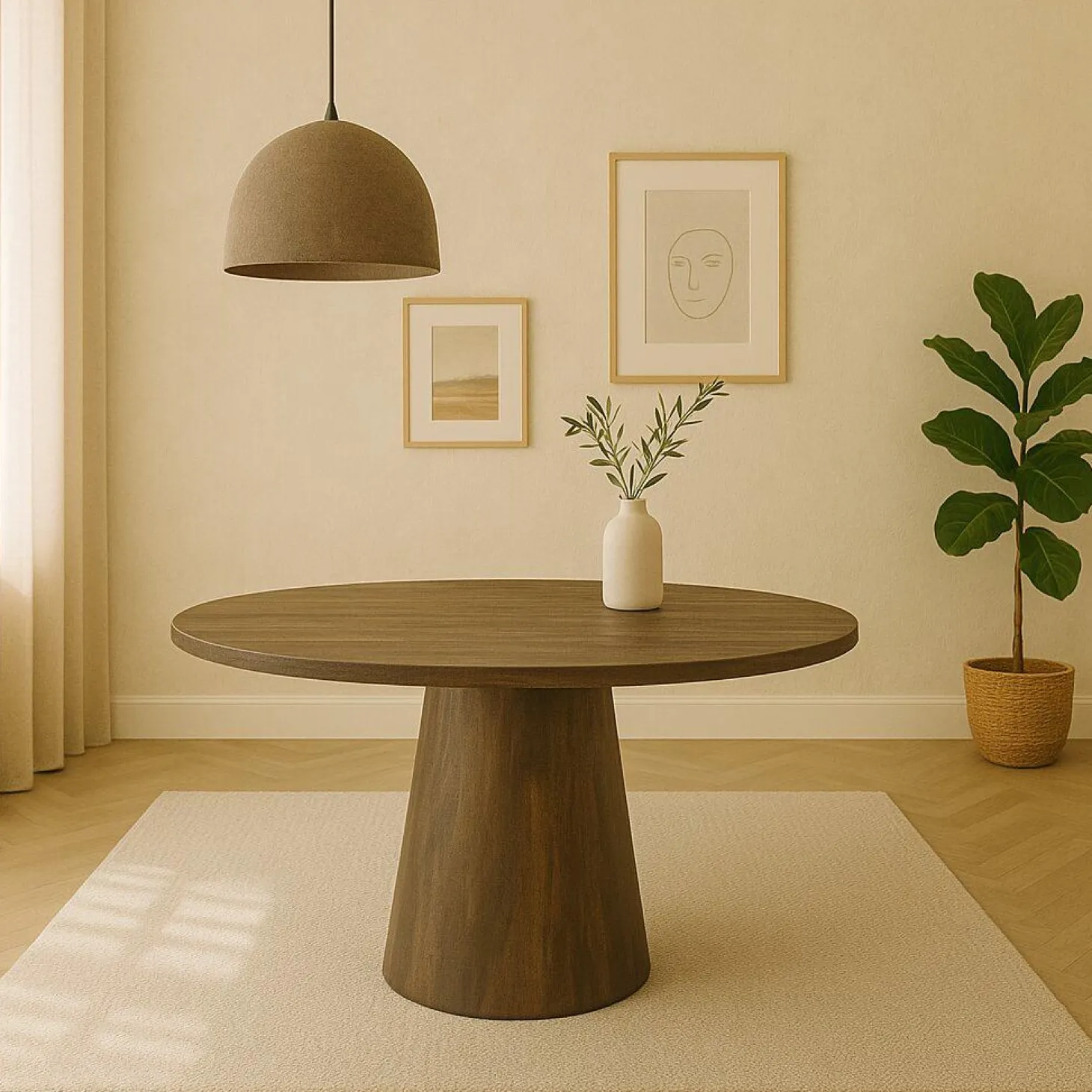 Ronde Eettafel Aron Mangohout Bruin - 130cm - Loft24.nl