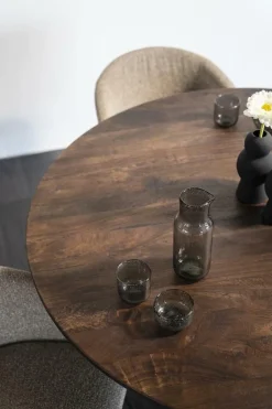 Ronde Eettafel Aron Mangohout Bruin - 130cm - Loft24.nl