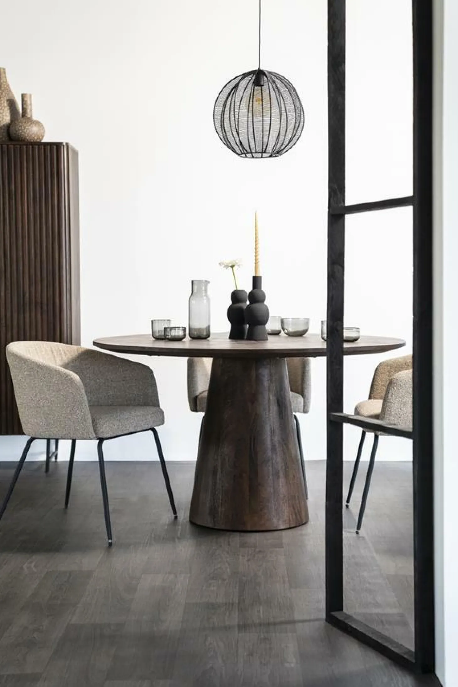 Ronde Eettafel Aron Mangohout Bruin - 130cm - Loft24.nl