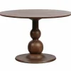 Ronde Eettafel Blanco Mangohout, 120cm, kleur Walnoot - Loft24.nl
