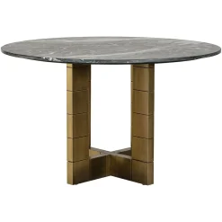 Ronde Eettafel Collada Marmer Ø130 cm - Zwart - Loft24.nl