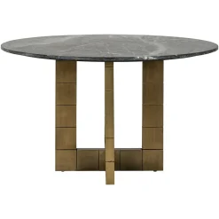 Ronde Eettafel Collada Marmer Ø130 cm - Zwart - Loft24.nl