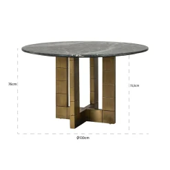 Ronde Eettafel Collada Marmer Ø130 cm - Zwart - Loft24.nl