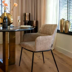 Ronde Eettafel Collada Marmer Ø130 cm - Zwart - Loft24.nl