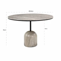 Ronde Eettafel Duncan Marmer Ø120cm - Wit - Loft24.nl