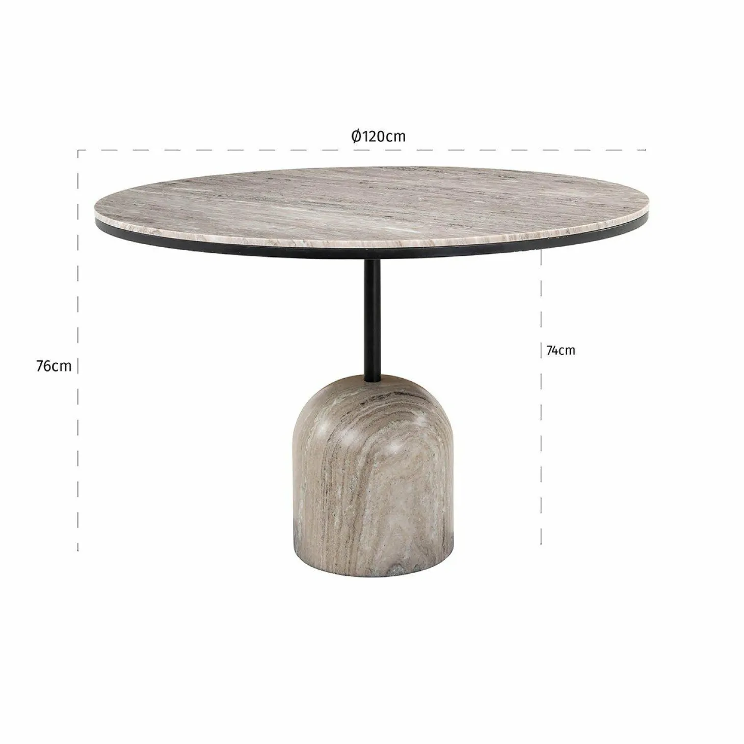 Ronde Eettafel Duncan Marmer Ø120cm - Wit - Loft24.nl