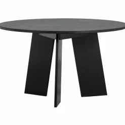 Ronde Eettafel Fries Eiken, 129cm - Zwart - Loft24.nl