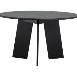 Ronde Eettafel Fries Eiken, 129cm - Zwart - Loft24.nl