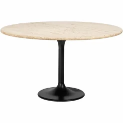 Ronde Eettafel Hampton Ø140 cm - Travertin - Loft24.nl