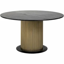 Ronde Eettafel Ironville marmer Ø140 cm - Zwart - Loft24.nl
