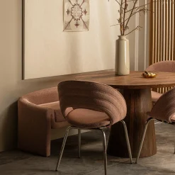 Ronde Eettafel Limit Mangohout 130cm - Walnoot - Loft24.nl