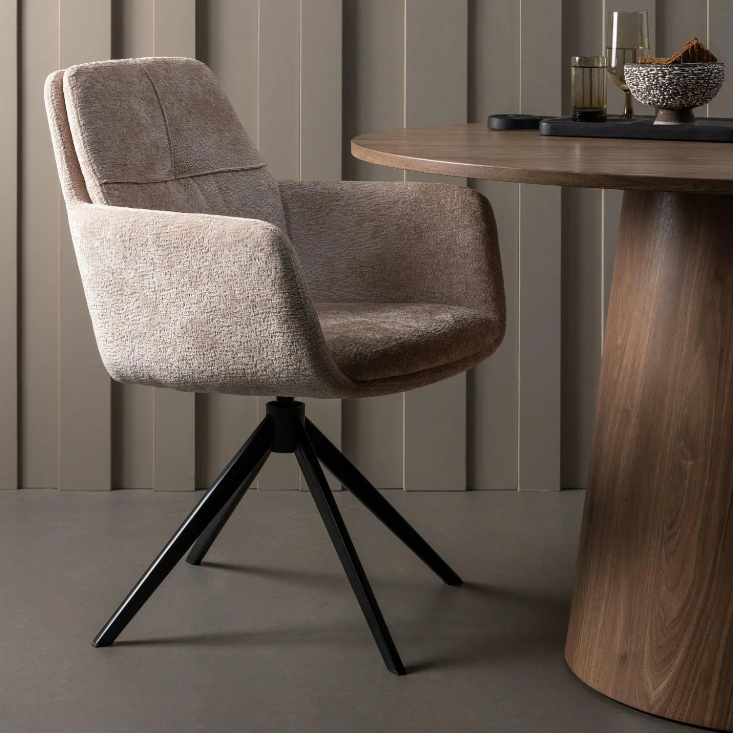 Ronde Eettafel Maan 120cm, kleur Walnoot - Loft24.nl