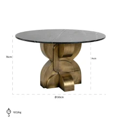 Ronde Eettafel Maddox - Ø130 cm - Marmer - Loft24.nl