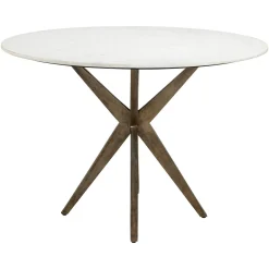 Ronde Eettafel Maisy Marmer Ø 114 cm - Wit - Loft24.nl