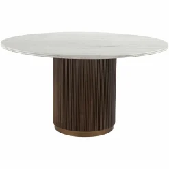 Ronde Eettafel Mayfield Marmer Ø140 cm - Bruin - Loft24.nl