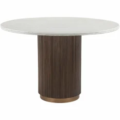 Ronde Eettafel Mayfield Marmer Ø120 cm - Bruin - Loft24.nl
