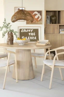 Ronde Eettafel Nola Eikenhout 130 cm - Naturel - Loft24.nl