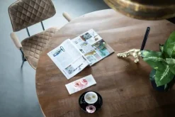 Ronde Eettafel Oscar mangohout met kruispoot Naturel 150cm - Loft24.nl