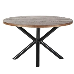 Ronde Eettafel Oscar mangohout met kruispoot Naturel 150cm - Loft24.nl